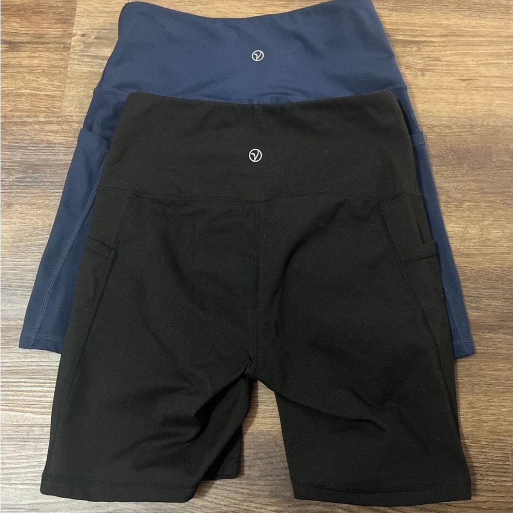 VOGO Athletica Black and Navy Bike Shorts